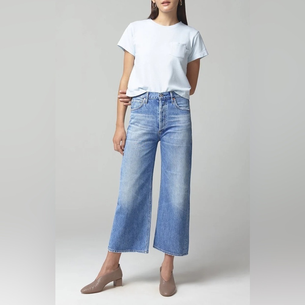 Citizens of Humanity Sacha Hi Rise Wide Leg Cropped Jean in Tularosa